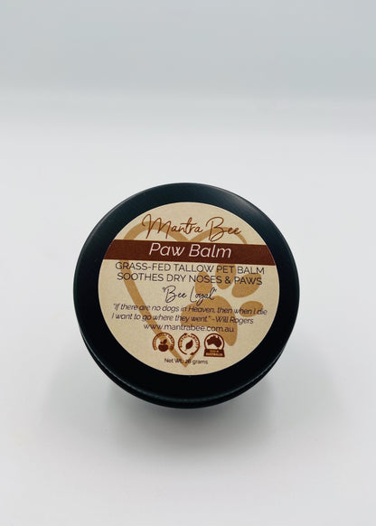 Mantra Bee Paw Balm container on a white background